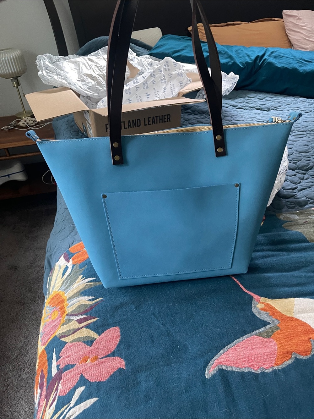 Portland Leather Goods LARGE zipper tote